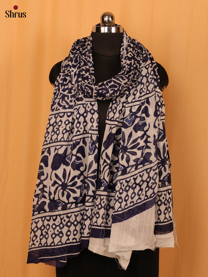 Blue Jaipuri Print Cotton Dupatta - MCL28126