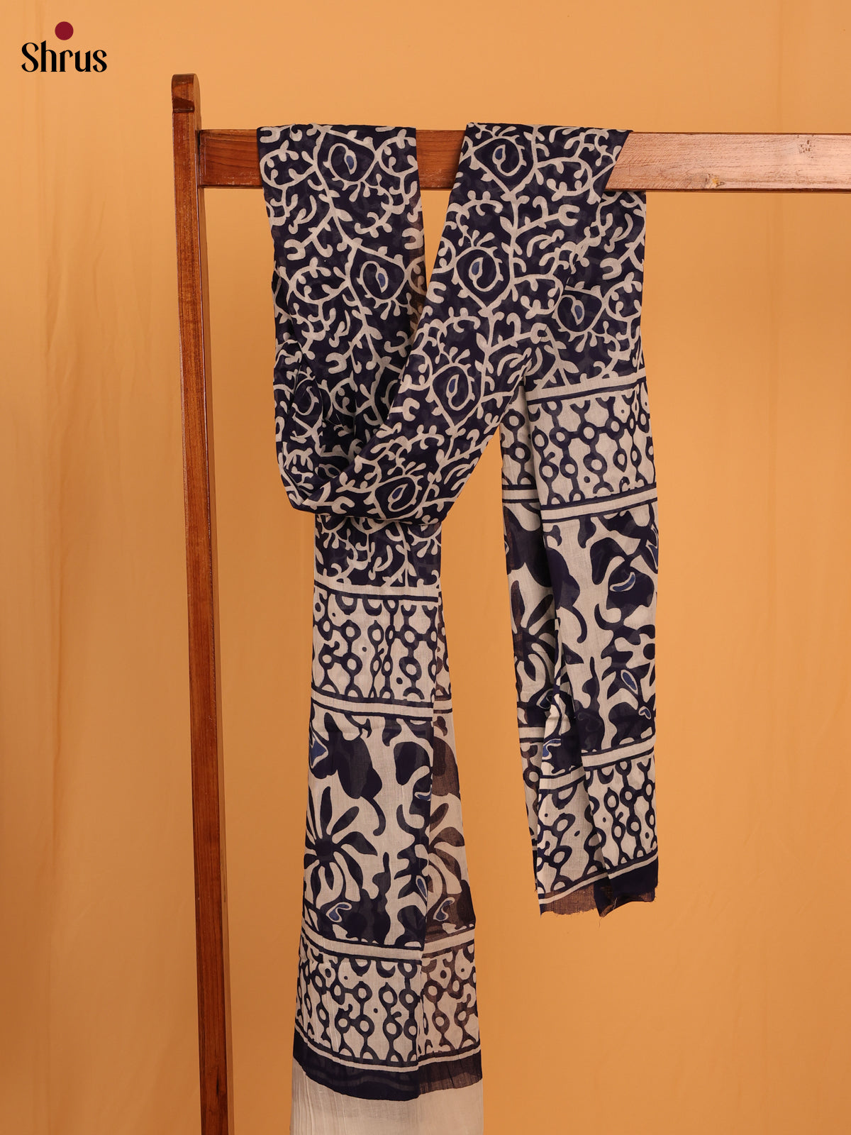 Blue Jaipuri Print Cotton Dupatta - MCL28126