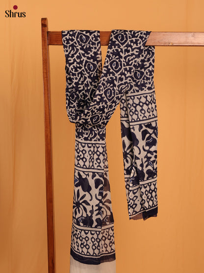 Blue Jaipuri Print Cotton Dupatta - MCL28126