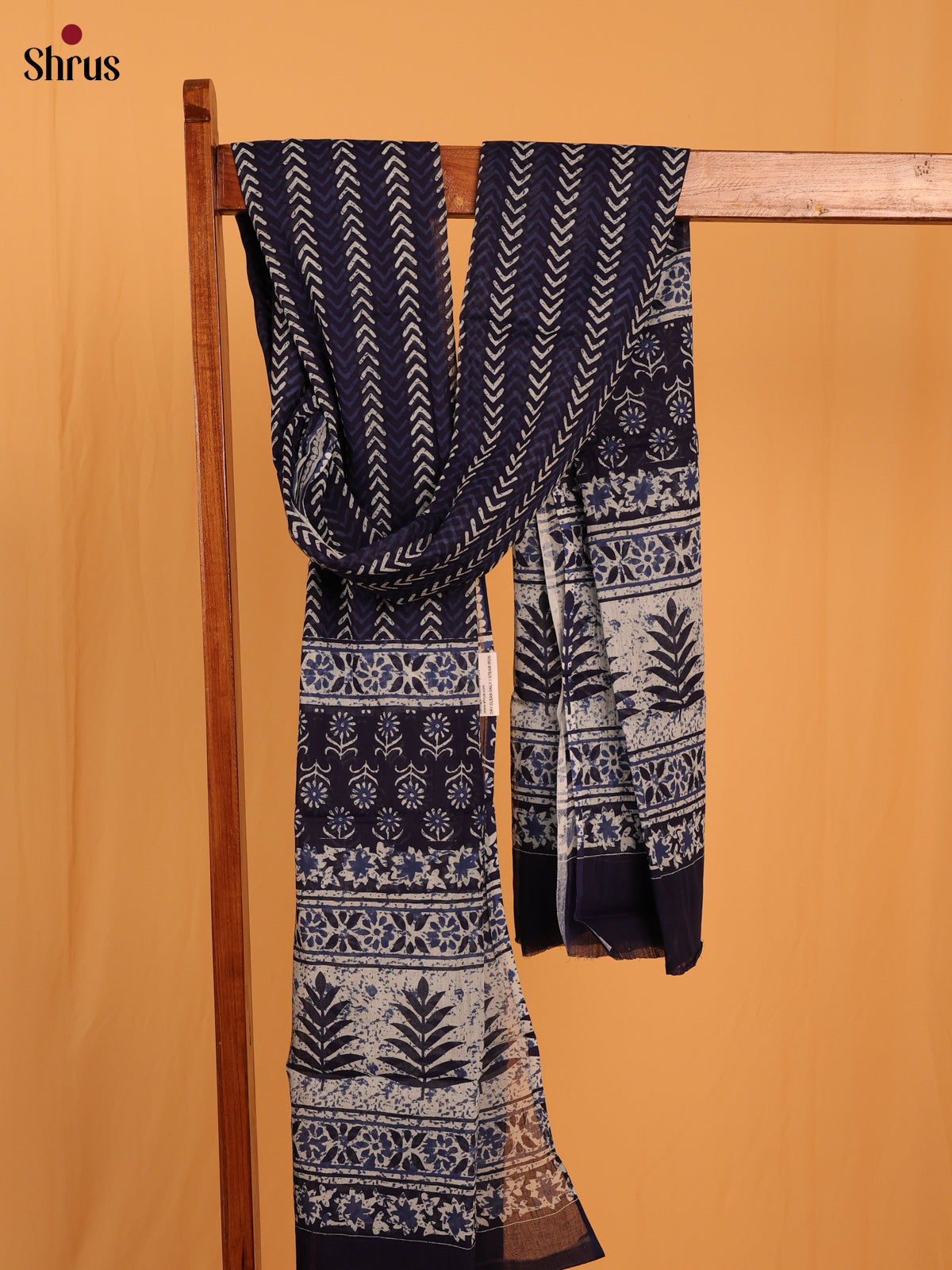 Blue Jaipuri Print Cotton Dupatta - MCL28127