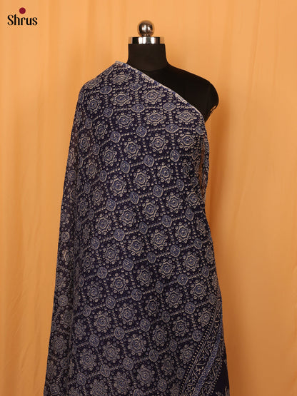 Blue Ajrakh Print Cotton Dupatta - MCL28129
