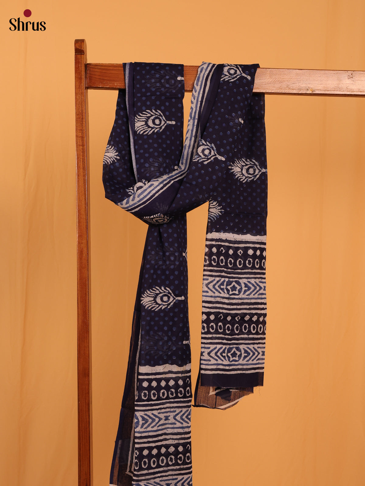 Blue Jaipuri Print Cotton Dupatta -MCL28130