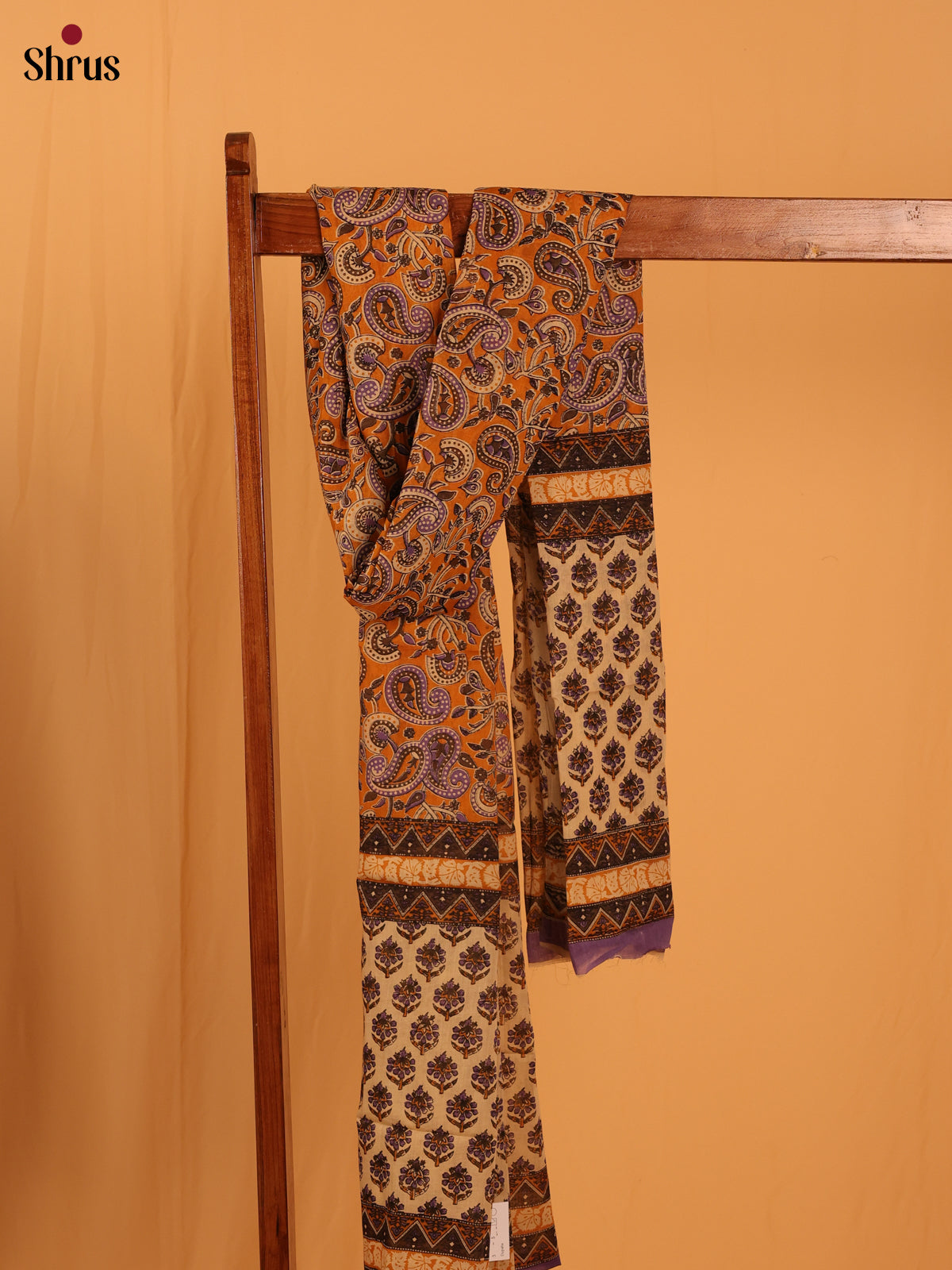 Yellow Kalamkari Cotton Dupatta - MCL28141