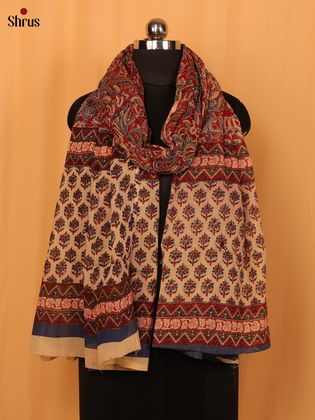 Maroon Kalamkari Cotton Dupatta - MCL28142