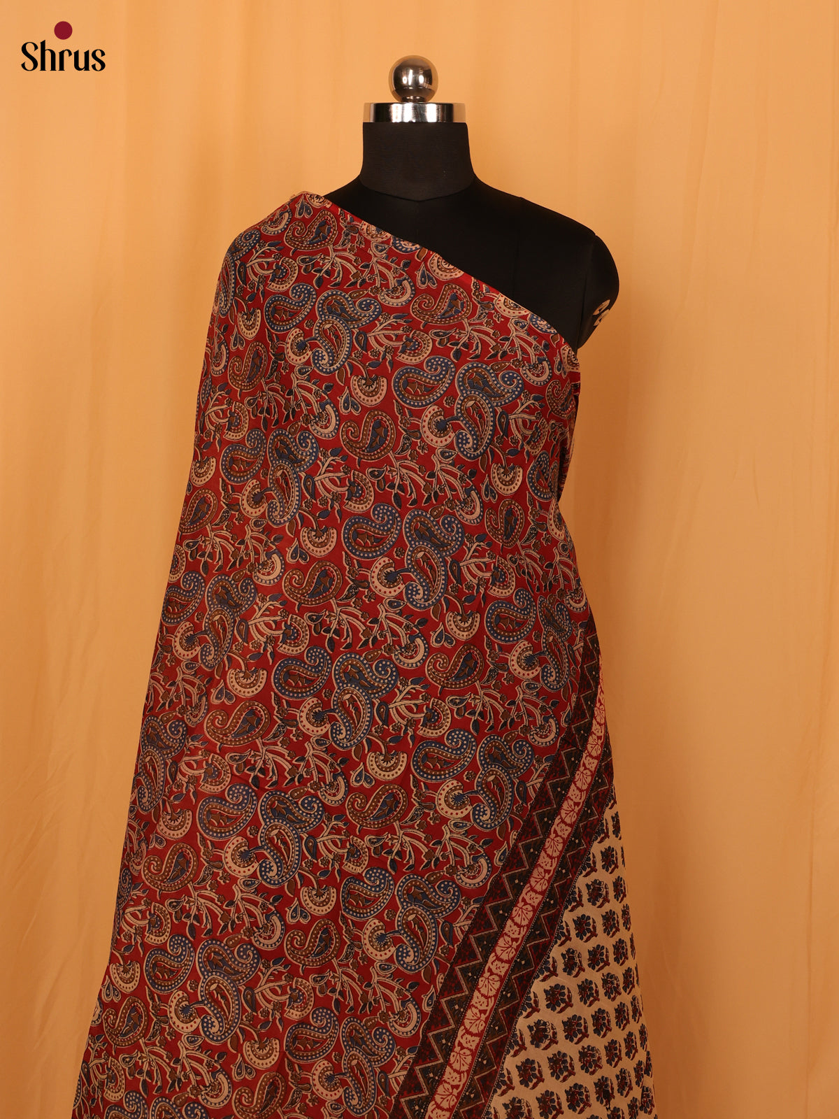 Maroon Kalamkari Cotton Dupatta - MCL28142