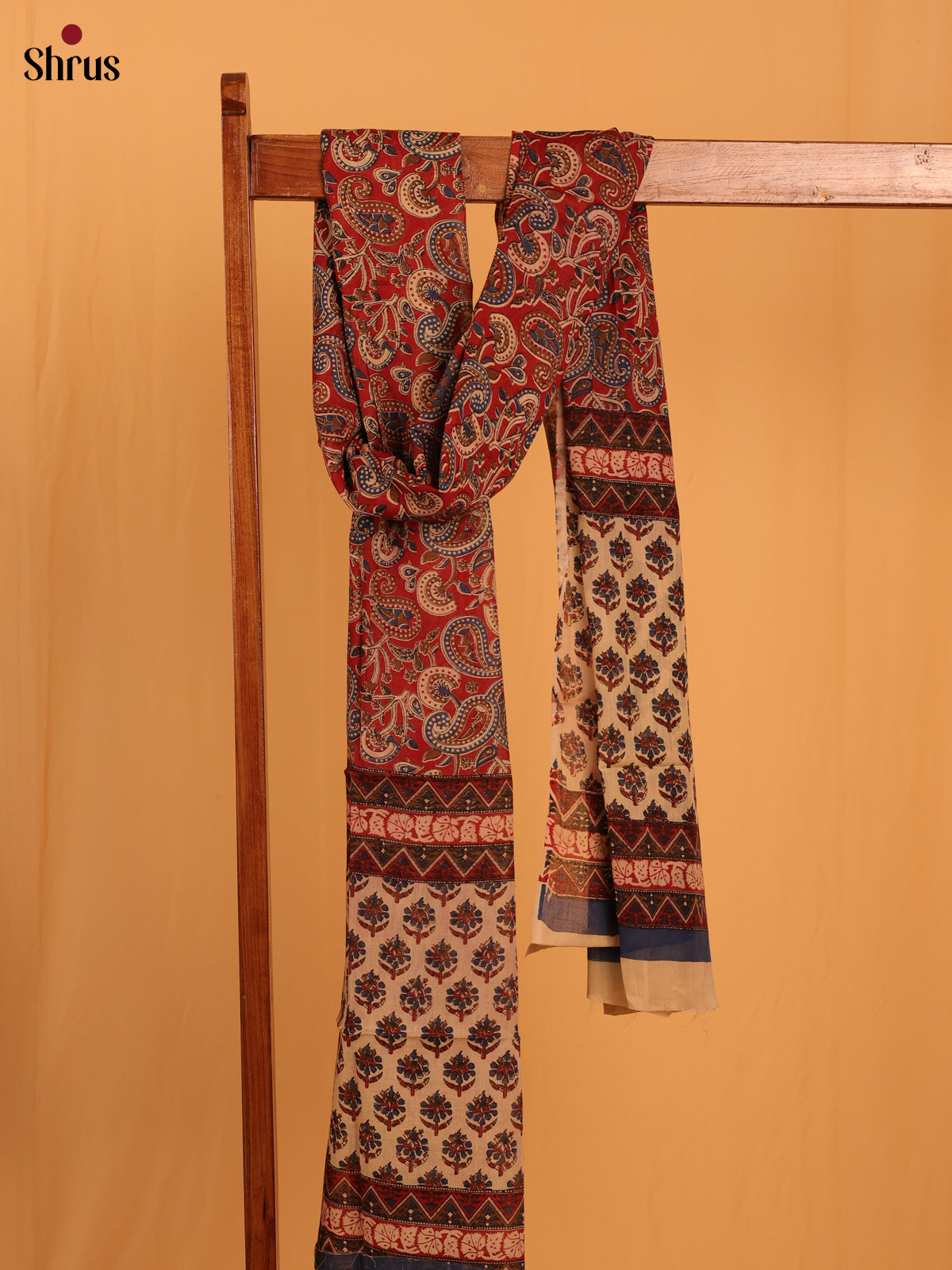 Maroon Kalamkari Cotton Dupatta - MCL28142