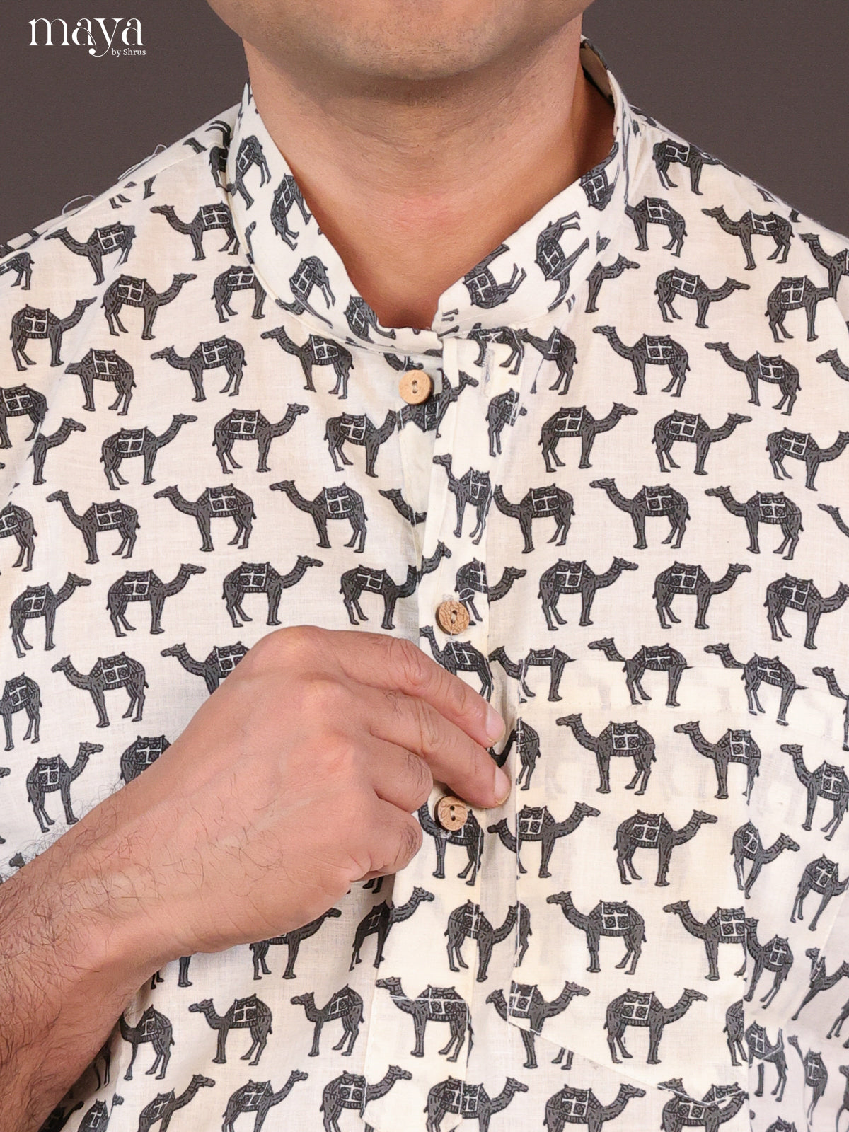 White & Grey - Readymade Men Kurta