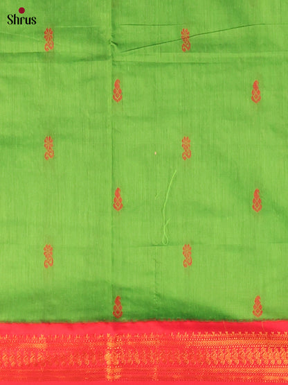 Green & Red - Kalyani Cotton Unstitched Top & Dupatta - MDA10006