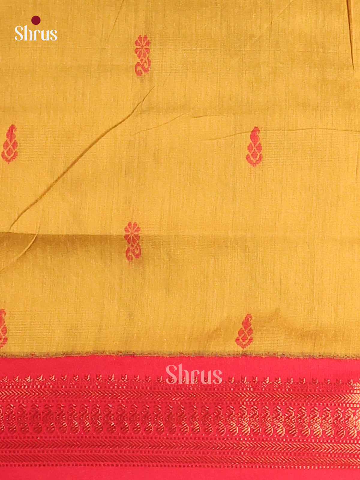Mustard & Maroon Kalyani Cotton Unstitched Top & Dupatta - MDA22001