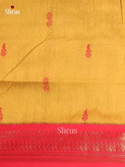 Mustard & Maroon Kalyani Cotton Unstitched Top & Dupatta - MDA22001