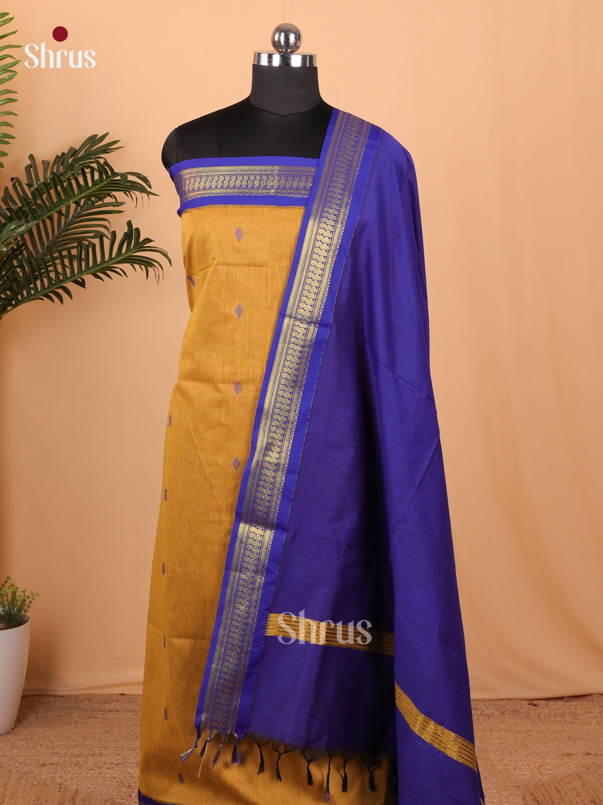 Sandal & Blue - Kalyani Cotton Salwar Unstitch