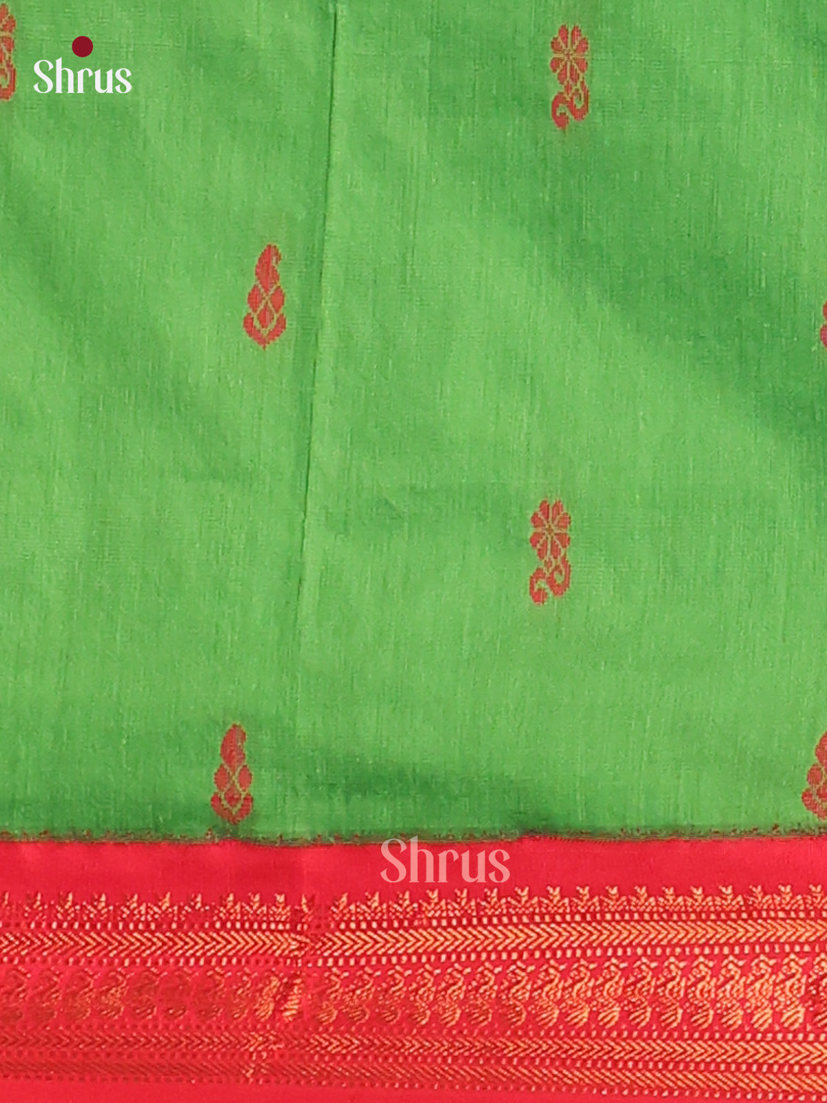 Green & Maroon - Kalyani Cotton Unstitched Top & Dupatta- MDA22009
