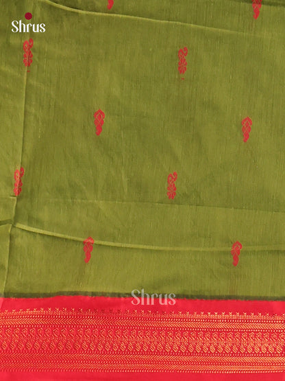 Green & Maroon Kalyani Cotton Unstitched Top & Dupatta- MDA22010