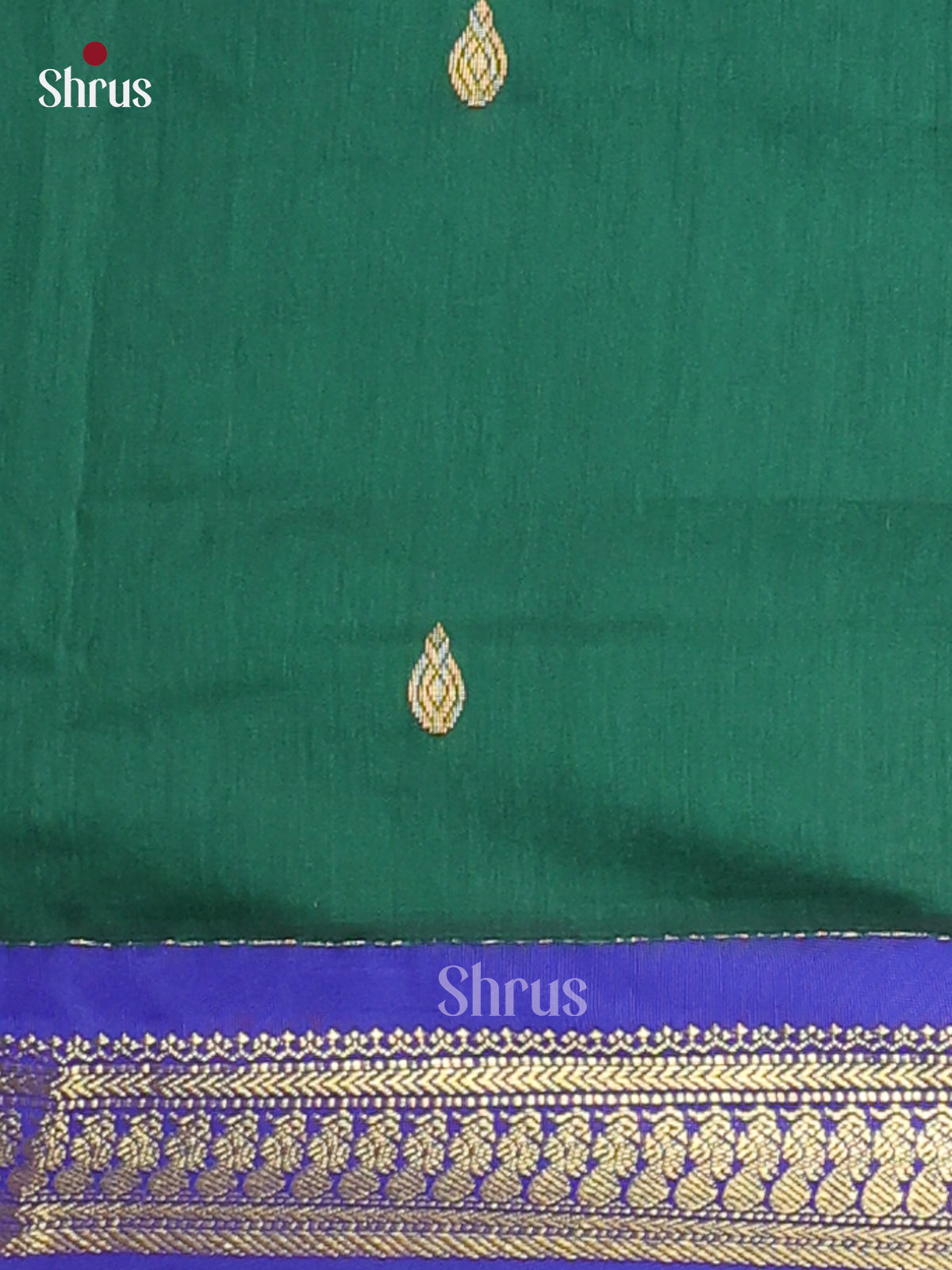 Green & Blue Kalyani Cotton Unstitched Top & Dupatta- MDA22011