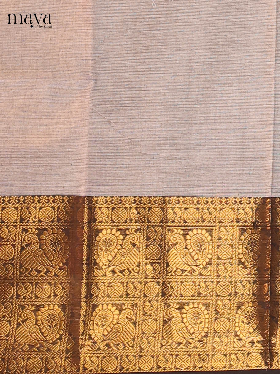 Grey & Black Chettinad Cotton Unstitched Top & Dupatta- MDB20012