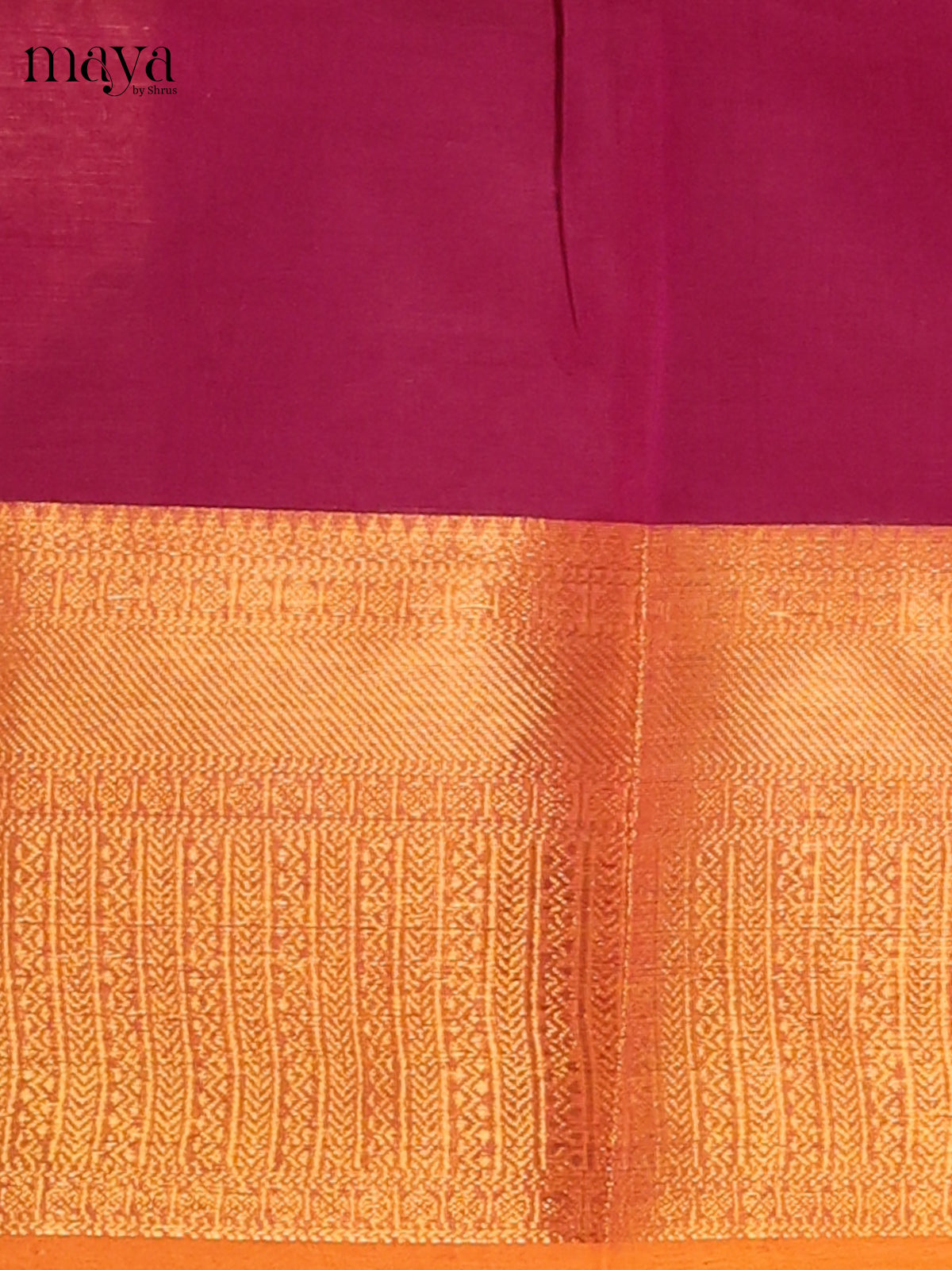 Purple & mustard orange Chettinad Cotton Unstitched Top & Dupatta - MDB26002