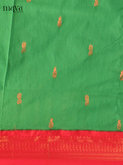 Green & Maroon - Kalyani Cotton unstitched Top & Dupatta - MDB26010