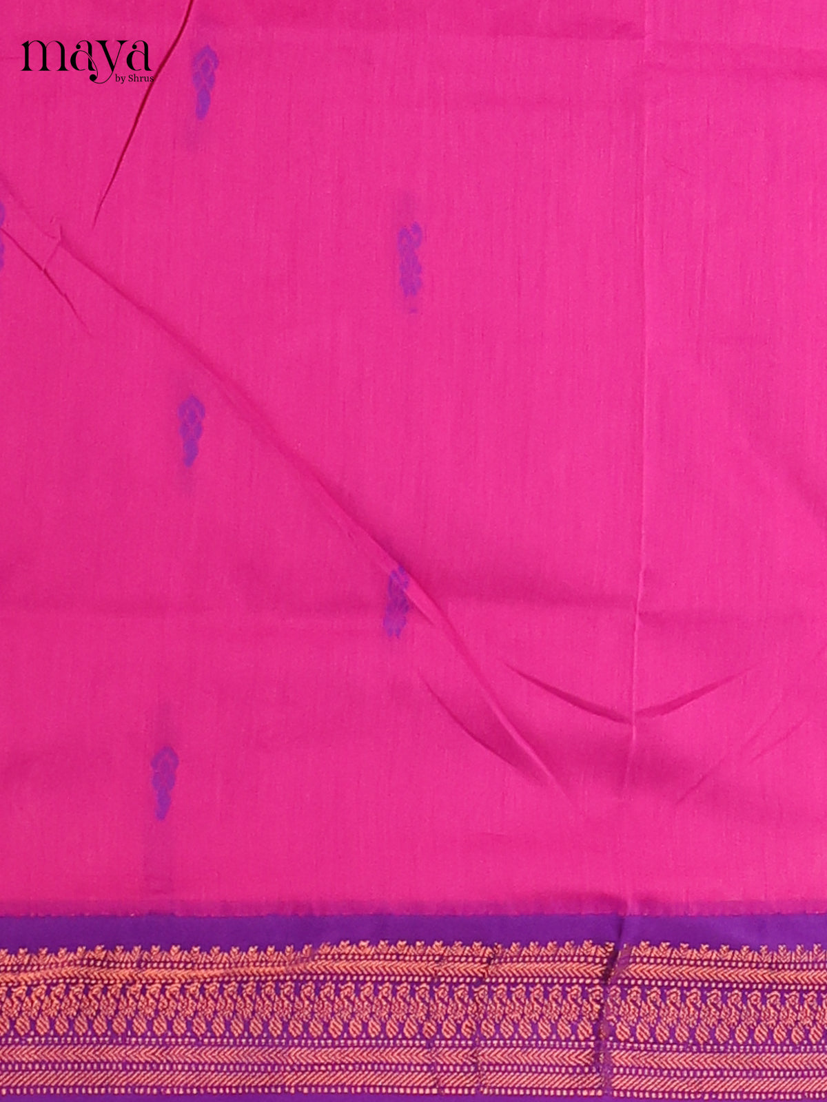 Dark pink & Purple - Kalyani Cotton unstitched Top & Dupatta - MDB26011