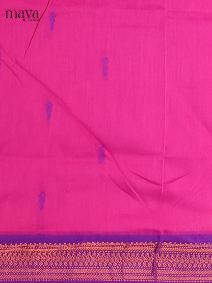 Dark pink & Purple - Kalyani Cotton unstitched Top & Dupatta - MDB26011