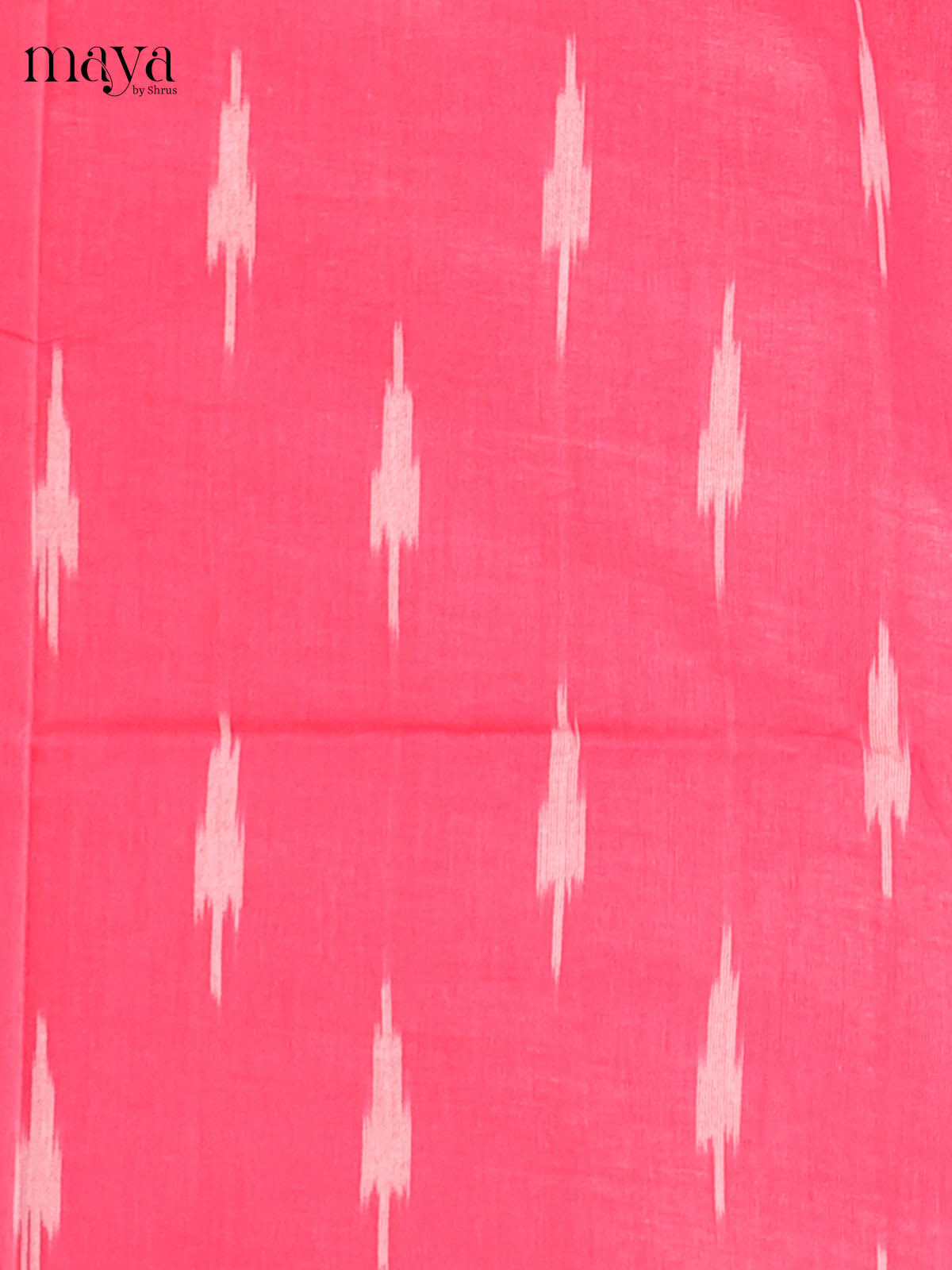 Dark peach & pastel pink - Ikkat Cotton Unstitched Material Top, Bottom & Dupatta - MDB27003