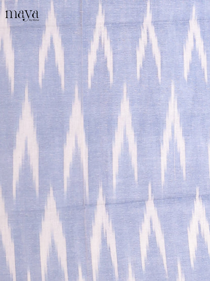Ice Blue & White - Ikkat Cotton Unstitched Material Top, Bottom & Dupatta - MDB27004
