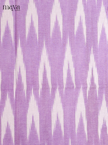 Lavender & White - Ikkat Cotton Unstitched Material Top, Bottom & Dupatta - MDB27007