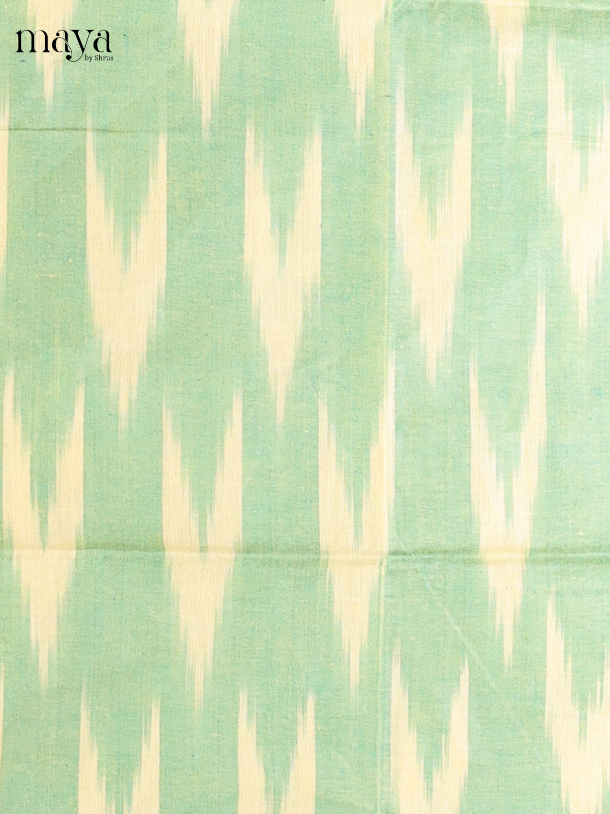 light leaf green & yellow - Ikkat Cotton Unstitched Material Top, Bottom & Dupatta - MDB27012