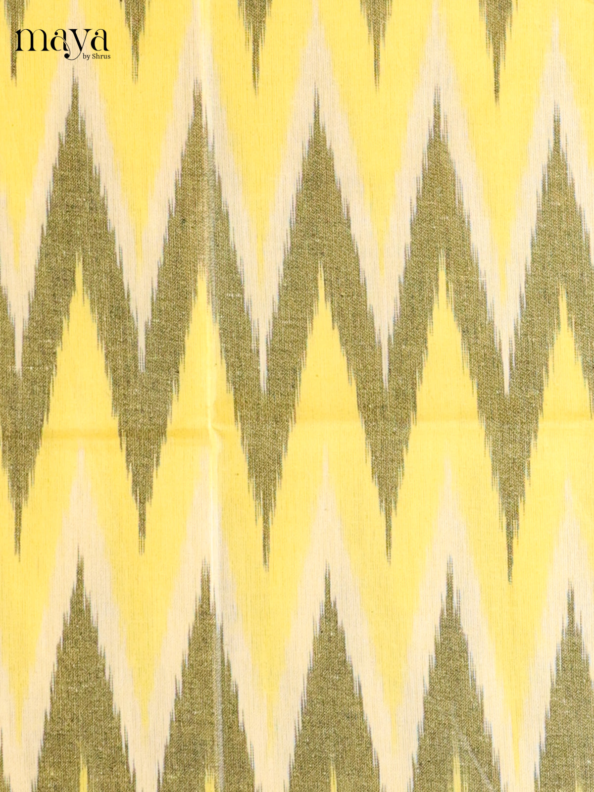 Bright yellow & pastel yellow - Ikkat Cotton Unstitched Material Top, Bottom & Dupatta - MDB27015