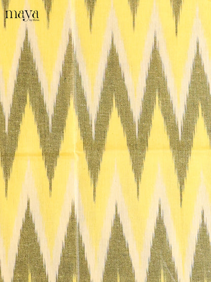 Bright yellow & pastel yellow - Ikkat Cotton Unstitched Material Top, Bottom & Dupatta - MDB27015