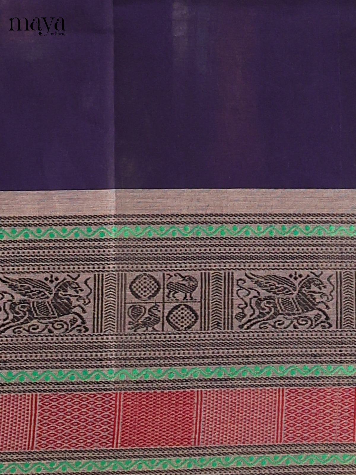 Navy Blue & grey - Chettinad Cotton Unstitched Top & Dupatta - MDC06004