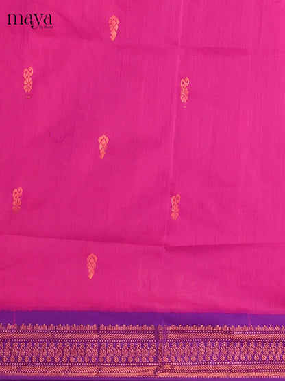 Pink & Purple - Kalyani Cotton unstitched Top & Dupatta - MDC07003