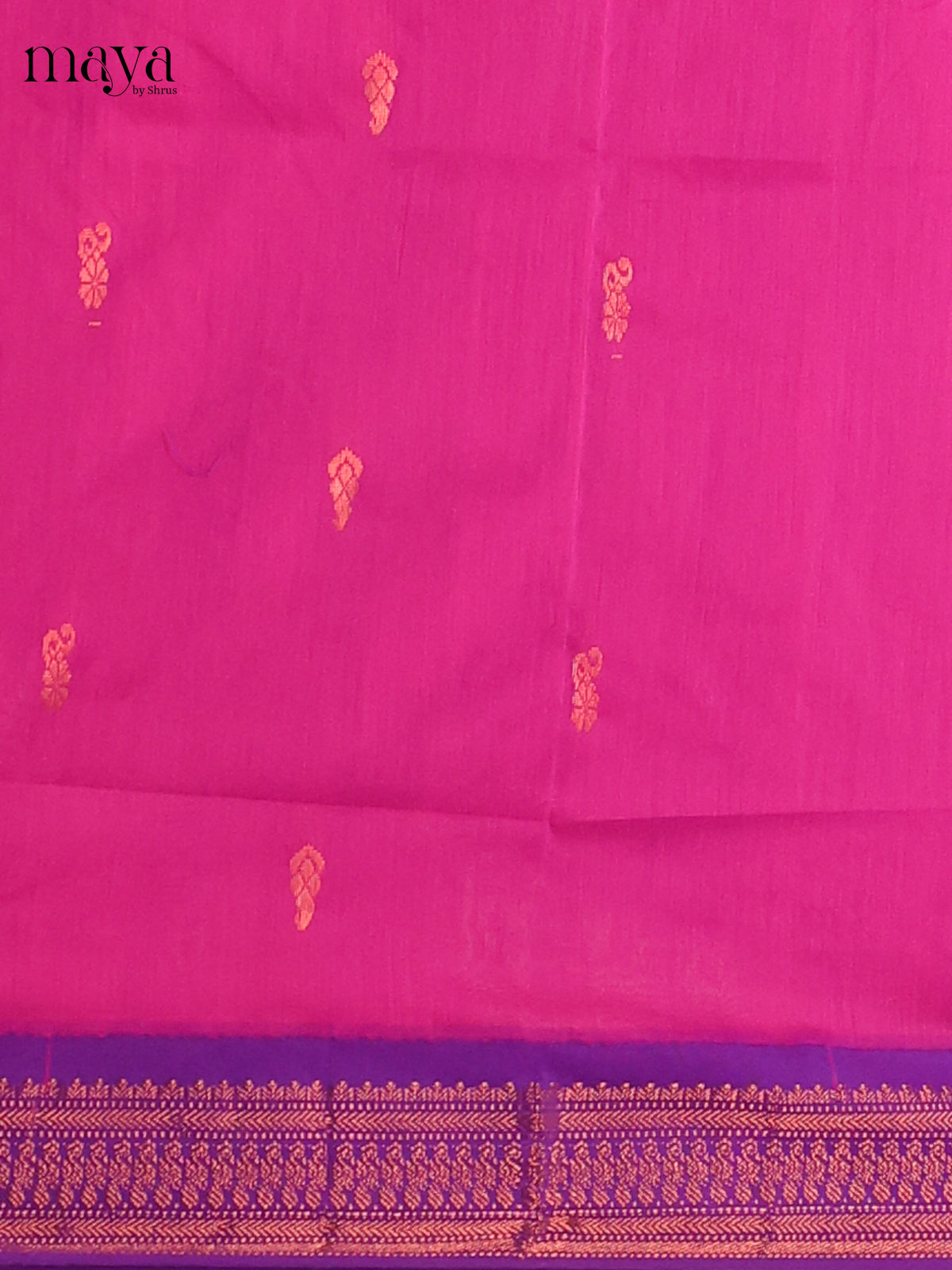 Pink & Purple - Kalyani Cotton unstitched Top & Dupatta - MDC07003
