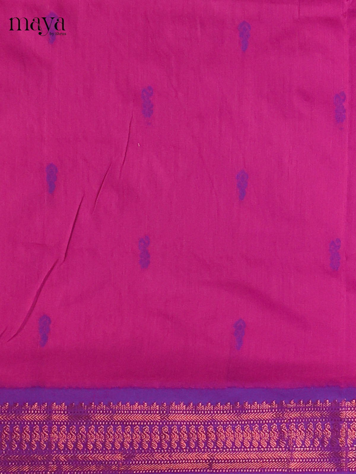 Purple & Royal blue - Kalyani Cotton unstitched Top & Dupatta - MDC07005