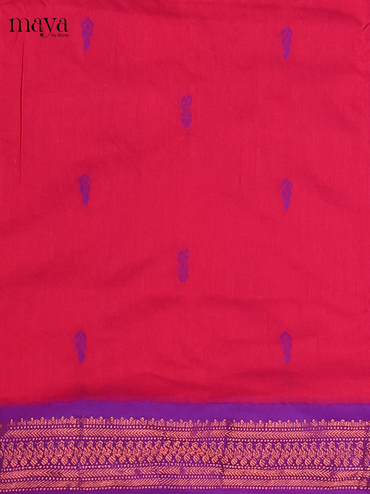 Pink & Purple - Kalyani Cotton unstitched Top & Dupatta - MDC07006