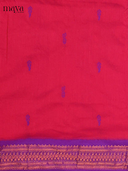 Pink & Purple - Kalyani Cotton unstitched Top & Dupatta - MDC07006