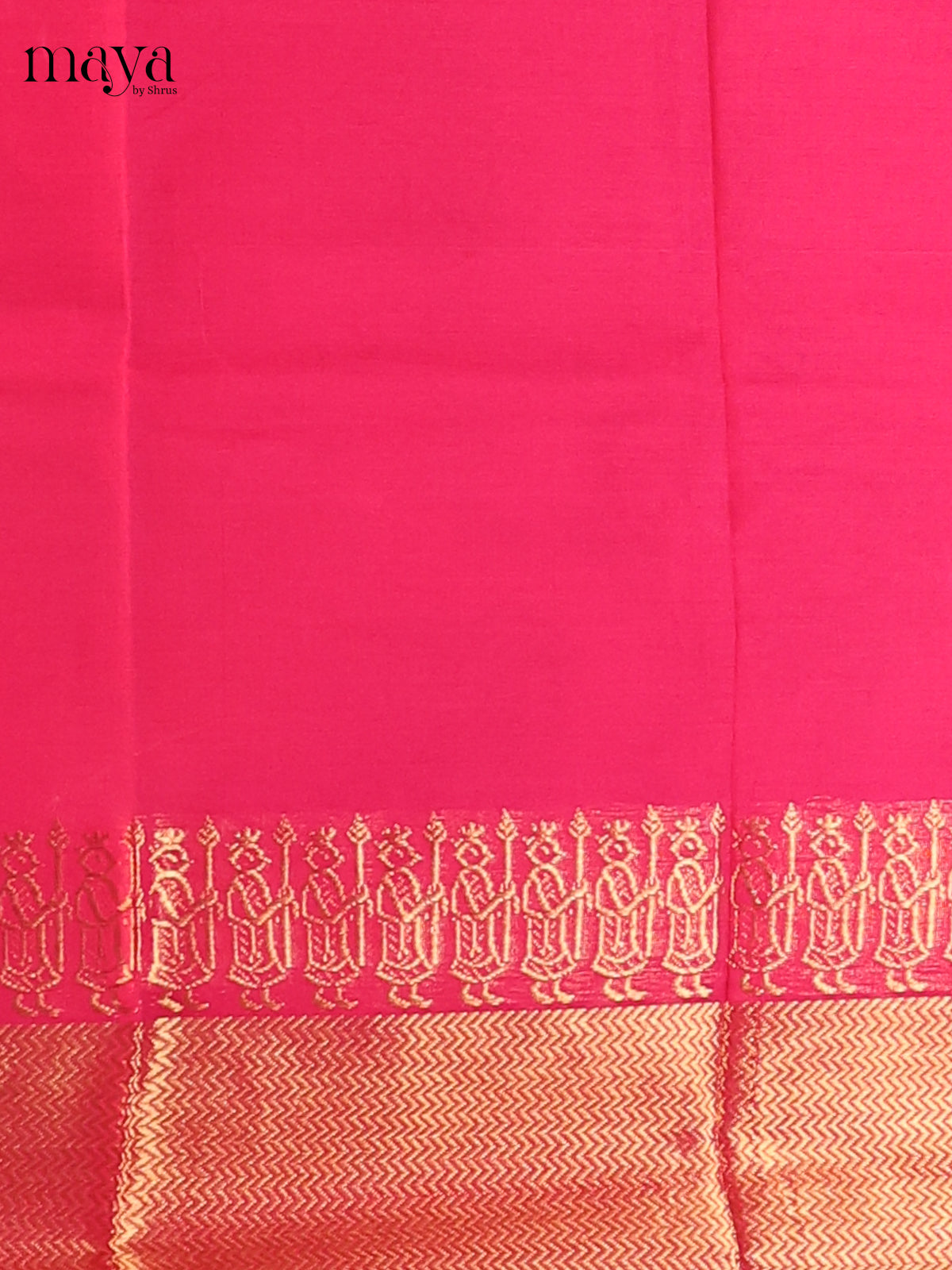 Rani pink - Chettinad Cotton Unstitched Top & Dupatta - MDC12004