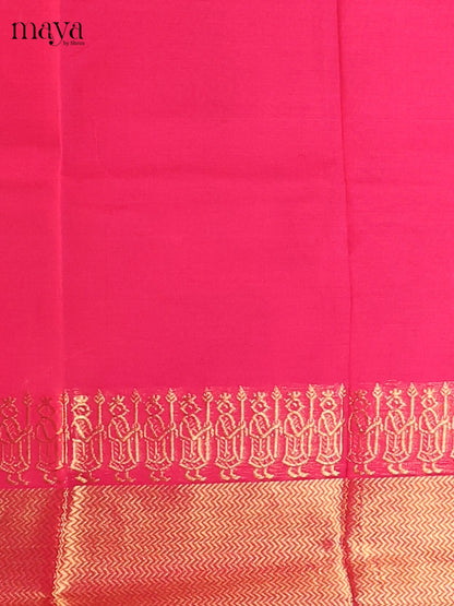 Rani pink - Chettinad Cotton Unstitched Top & Dupatta - MDC12004