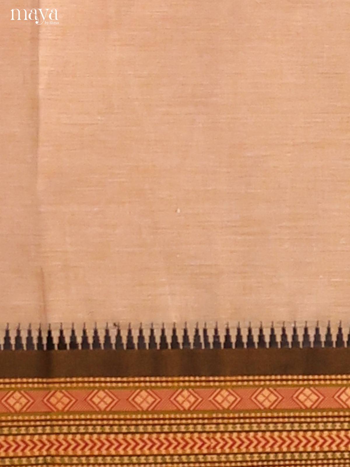 Pretty Cream Chettinad cotton  Dupatta with black zari border