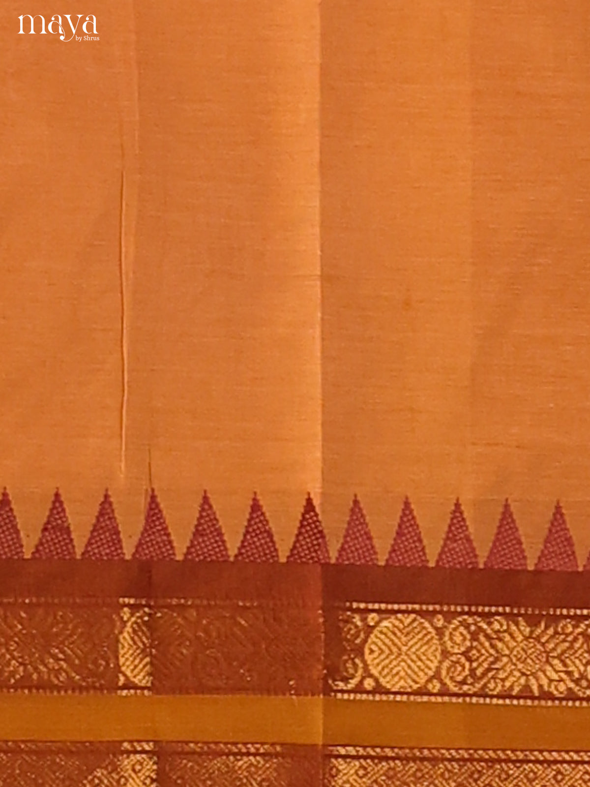 Beige Chettinad cotton Dupatta with Brown zari border