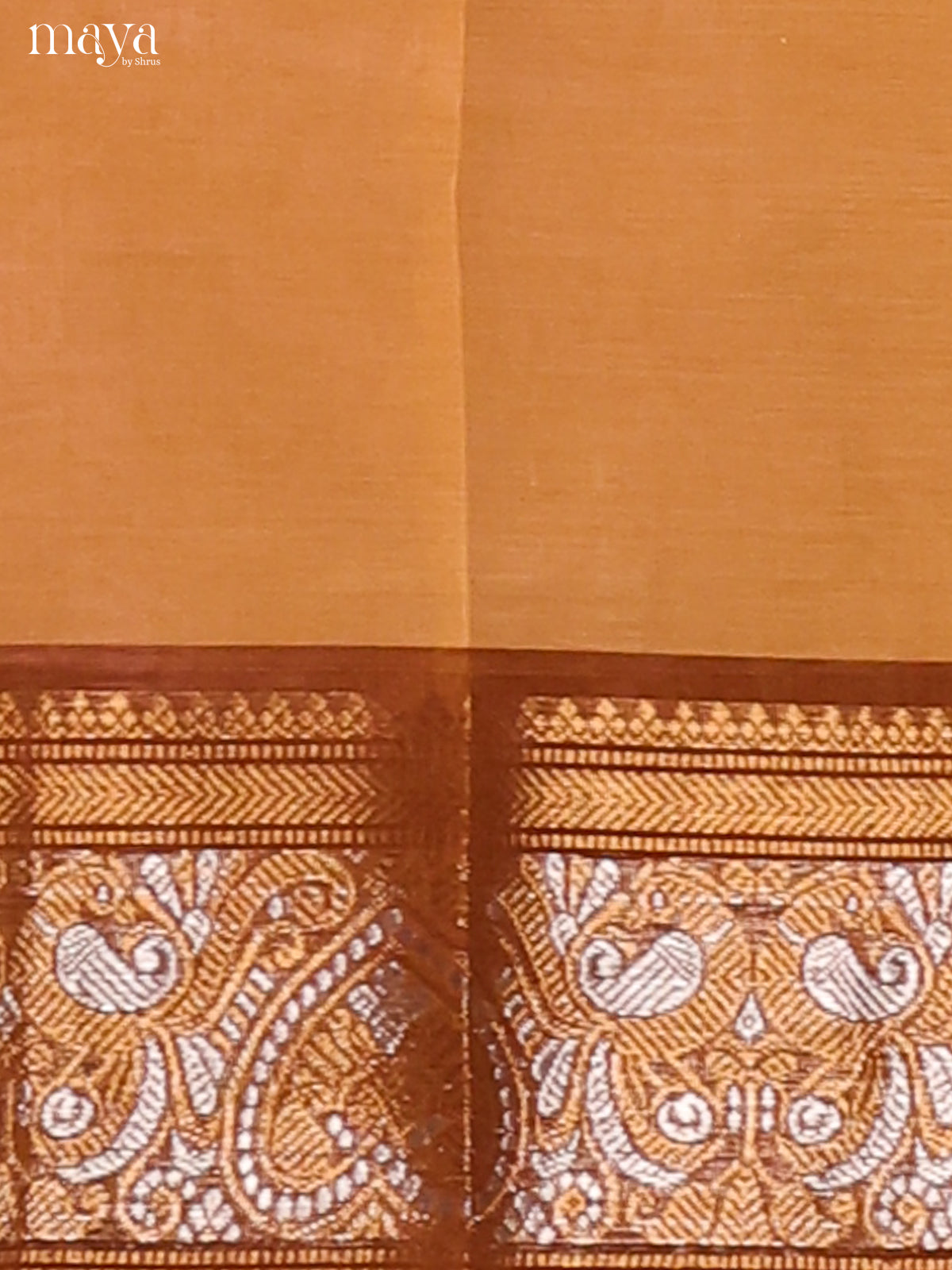 Pretty Beige Dupatta with contrast brown zari border