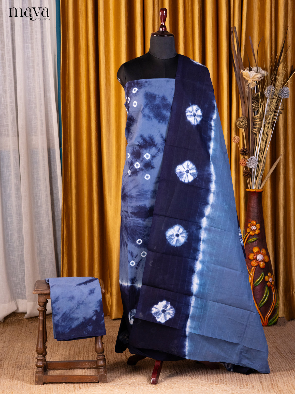 Lite Blue & Dark Blue- Shibori Salwar