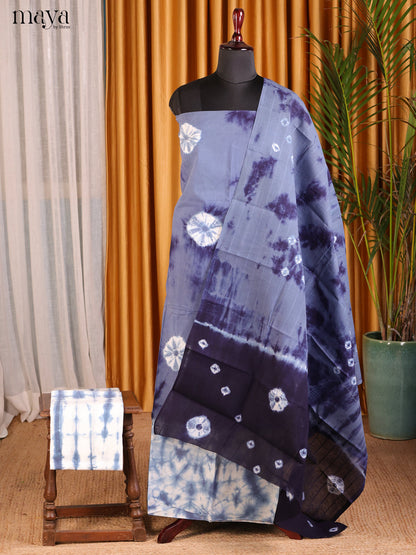 Lite & Dark Blue - Shibori Salwar