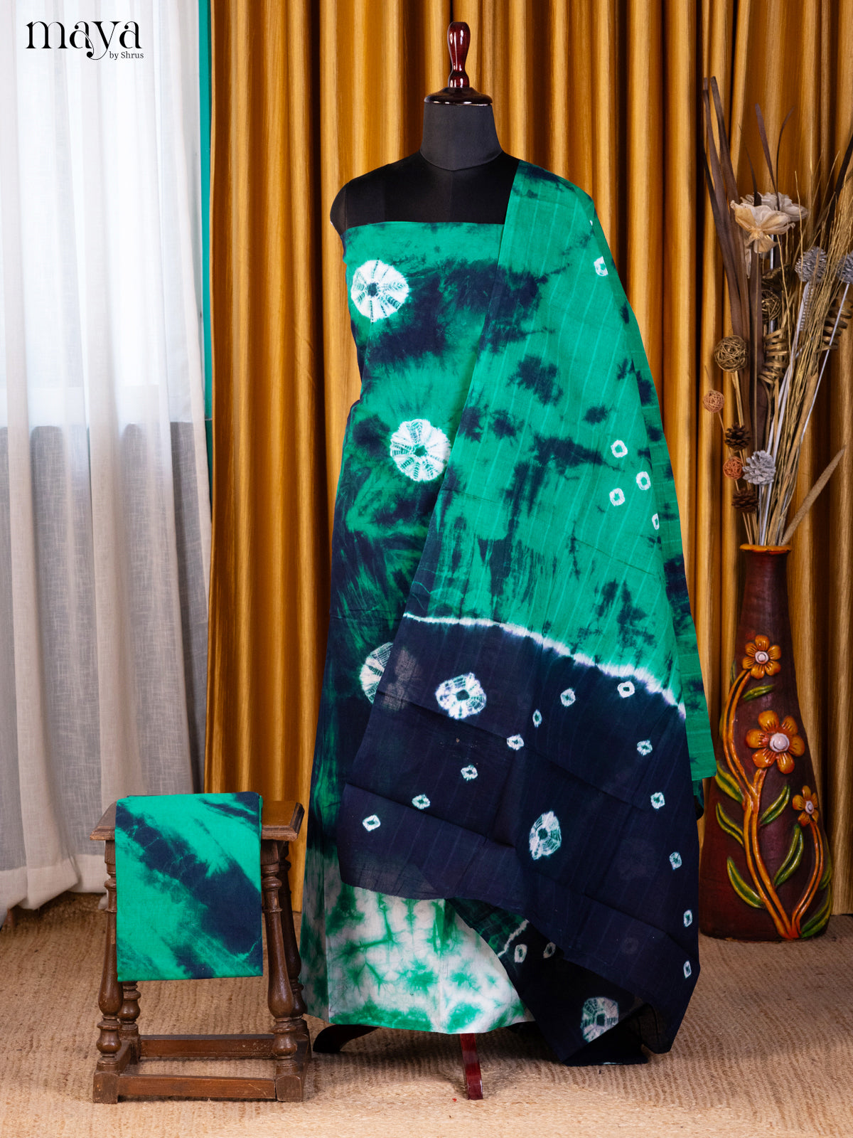 Green & Blue - Shibori Salwar