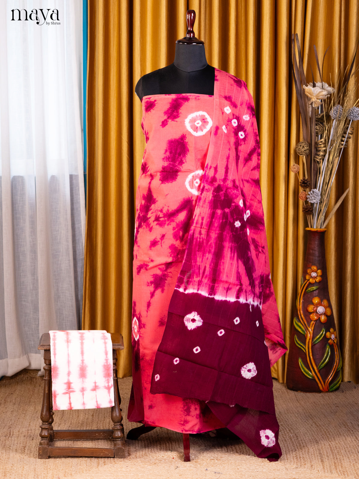 Pink & Maroon - Shibori Salwar