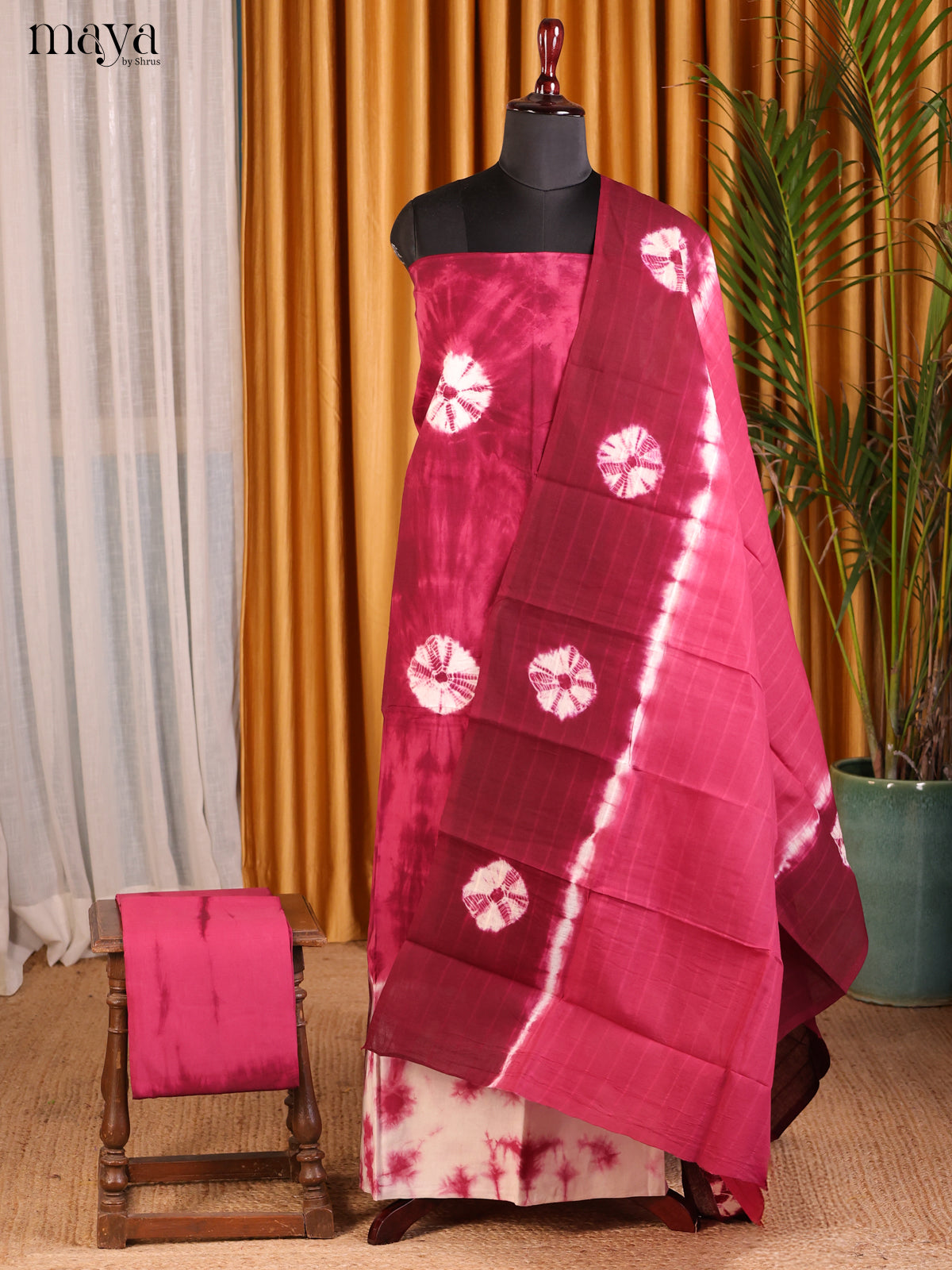 Pink & Maroon - Shibori Salwar