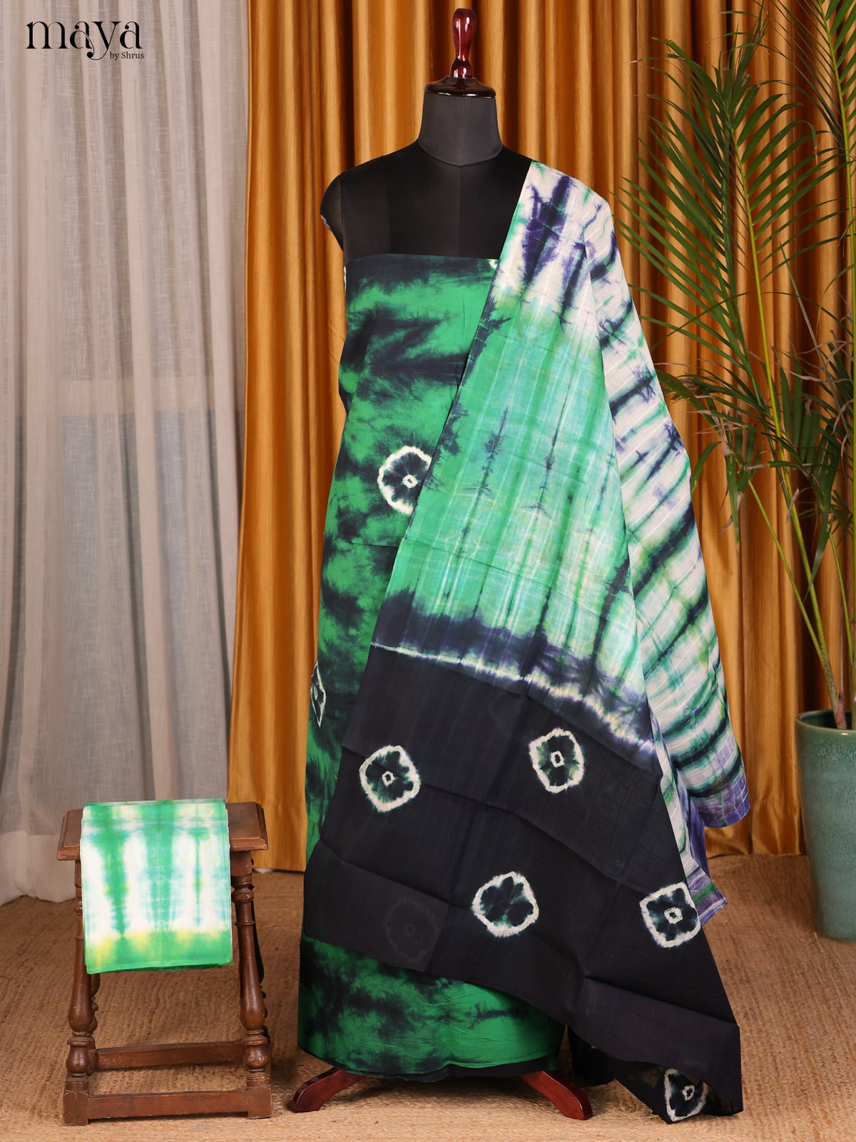 Green & Black - Shibori Salwar