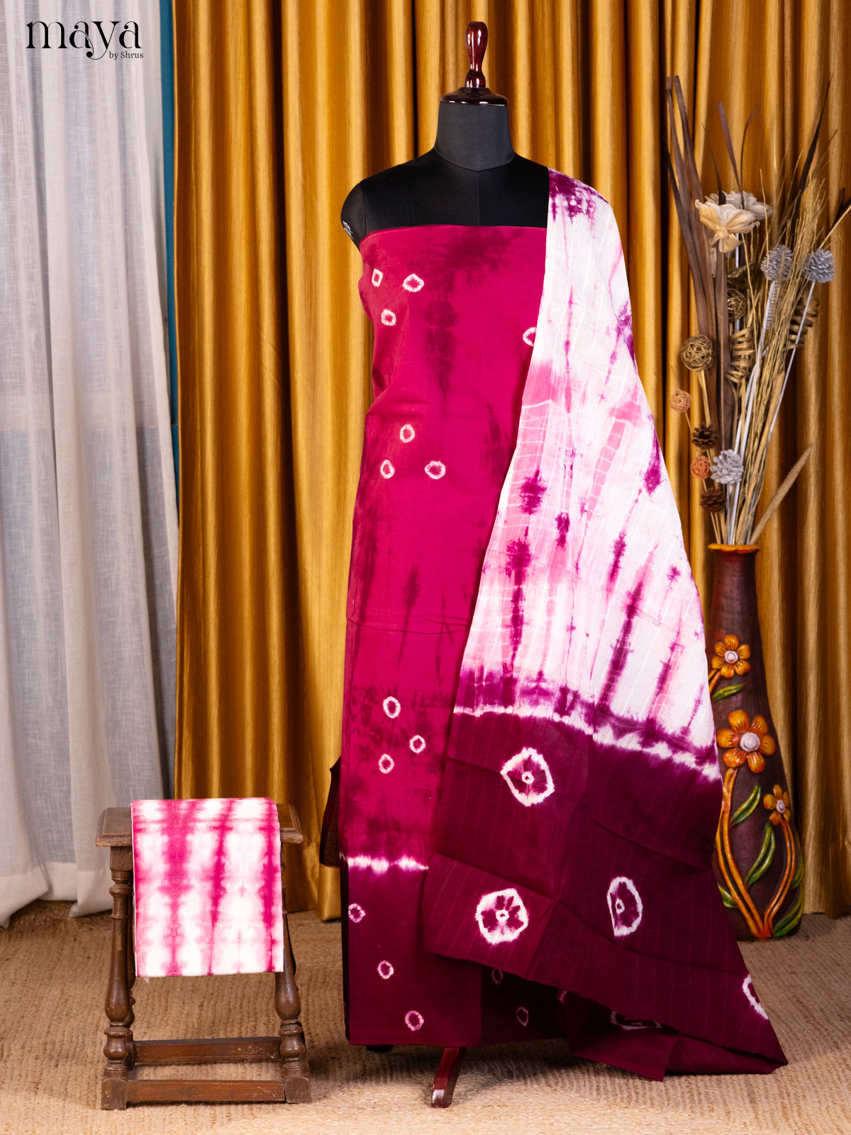 Pink & Maroon- Shibori Salwar