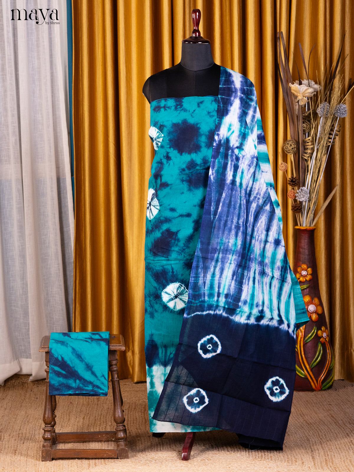 Lite & Dark Blue- Shibori Salwar