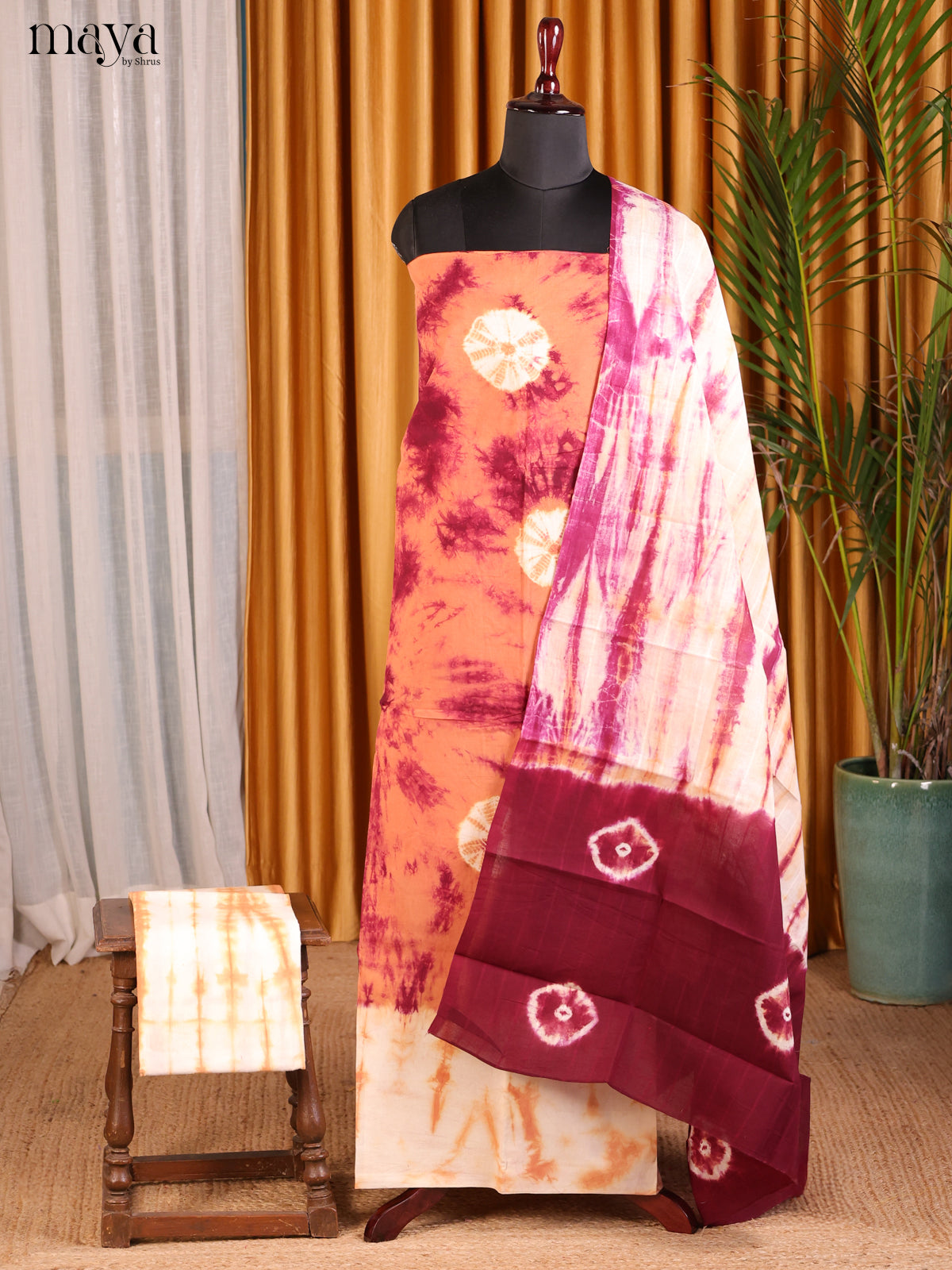Orange & Cream - Shibori Salwar
