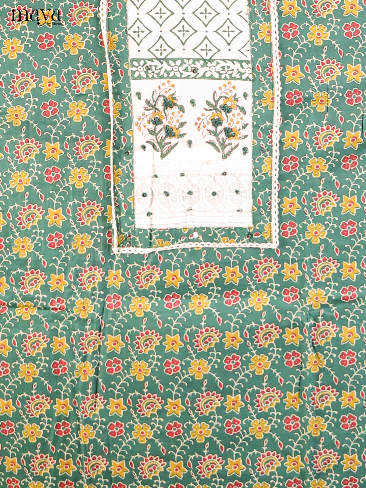 Green & White - Cotton salwar